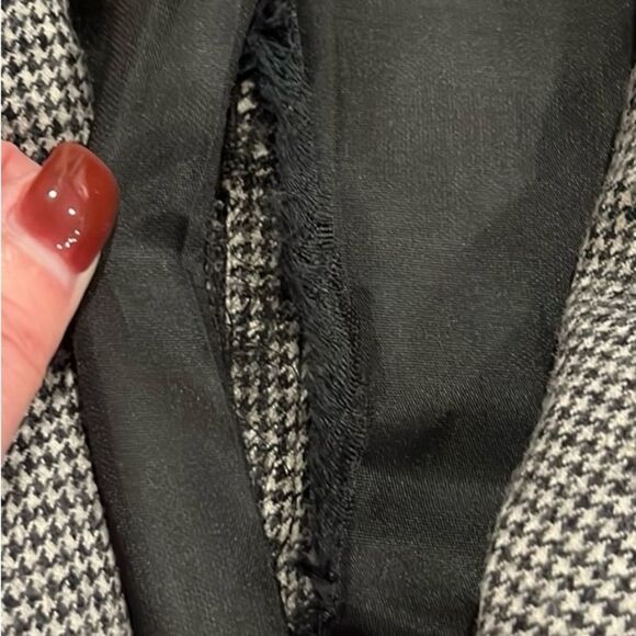 H.W.LTD wool black & white check one button vintage blazer size 14 - Picture 7 of 9
